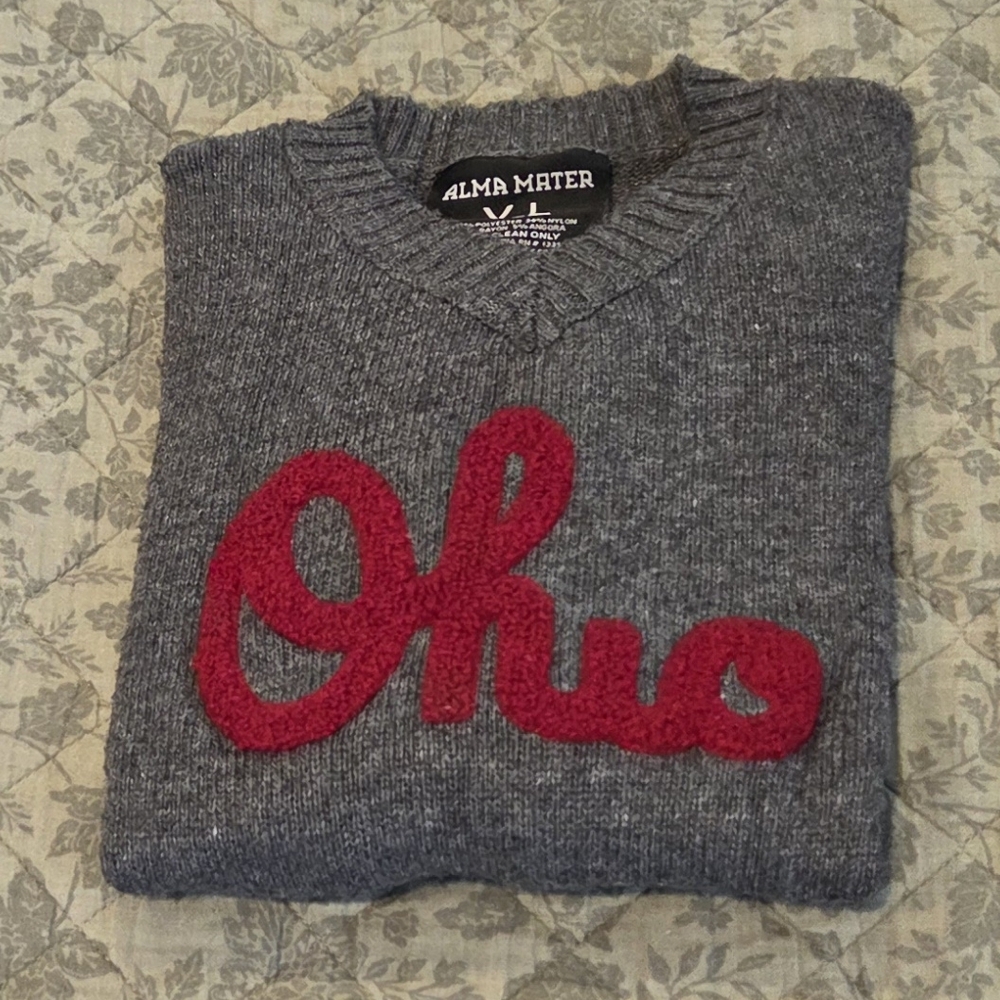 NWOT Ohio State Script Ohio Kids Sweater with Elbow Patches - Picture 6 of 6